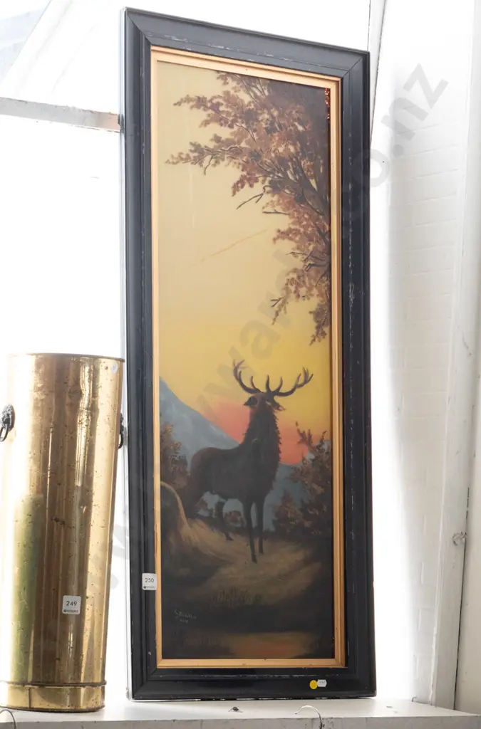 framed oil on glass - stag  Image 1++