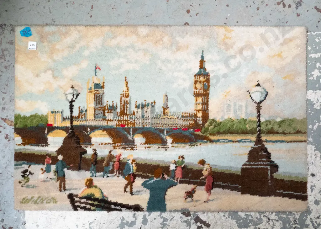 small woollen picture floor mat - Palace of Westminster L-910 W-580 Image 1++