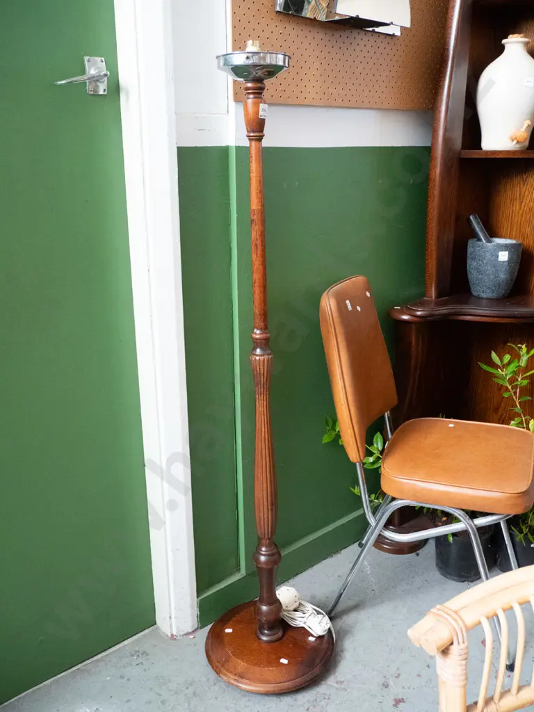 turned wood standard lamp base - no shade Image 1++