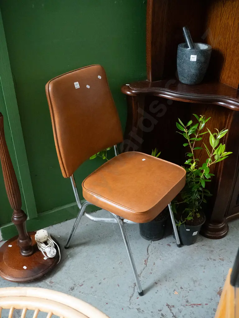 chrome & vinyl dining chair Image 1++