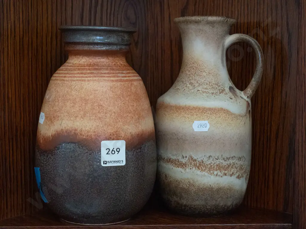 2x German pottery vases Image 1++