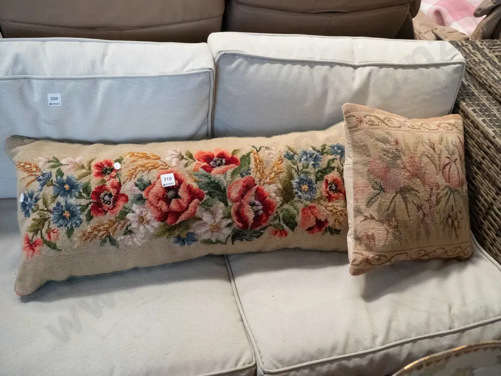 2x needlework cushions Image 1++