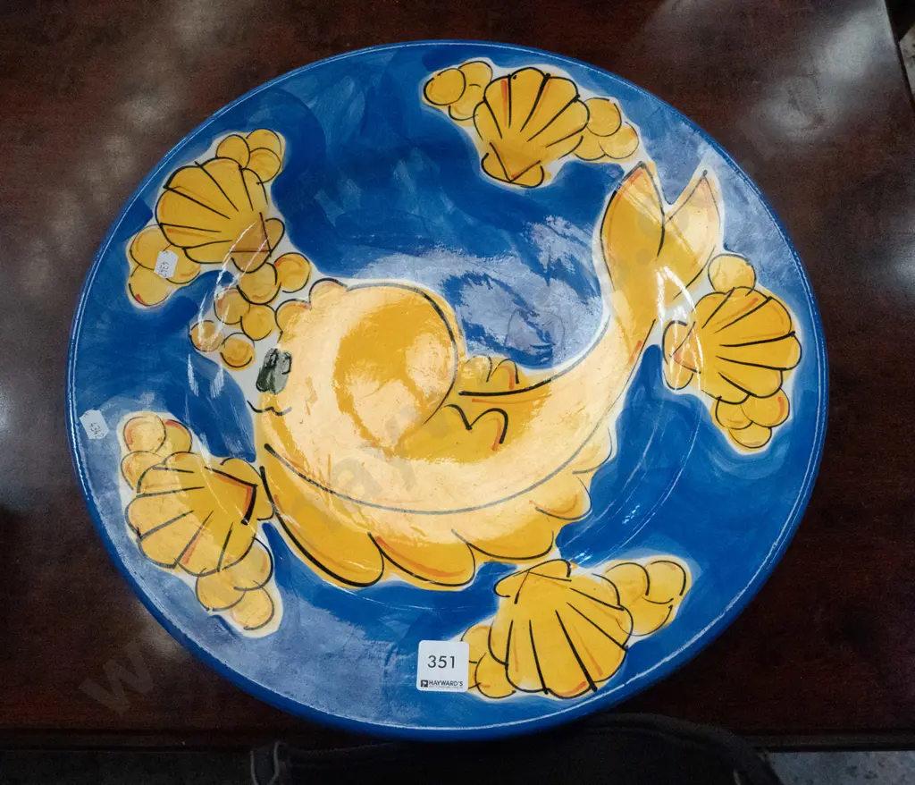 large Petra ceramics fish themed plate D-420 Image 1++