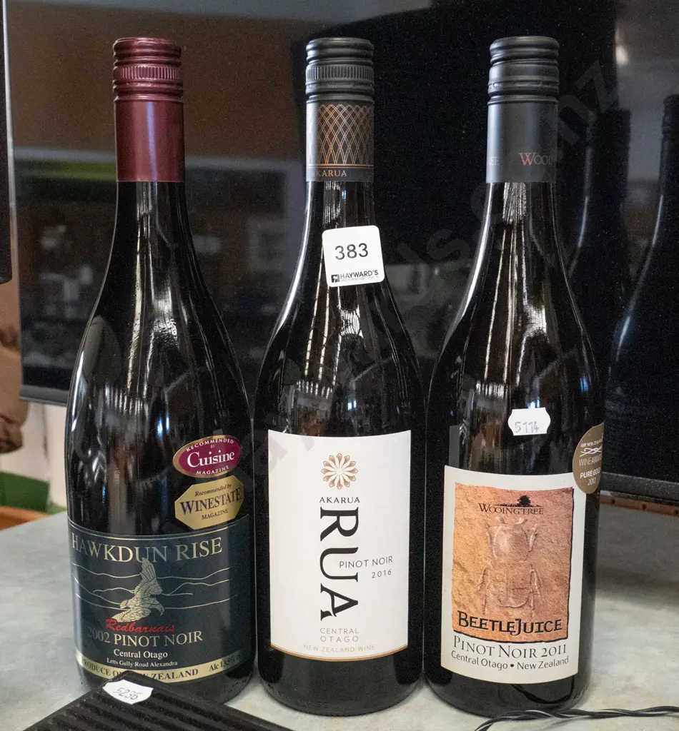 3x bottles of Central Otago pinot noir Image 1++