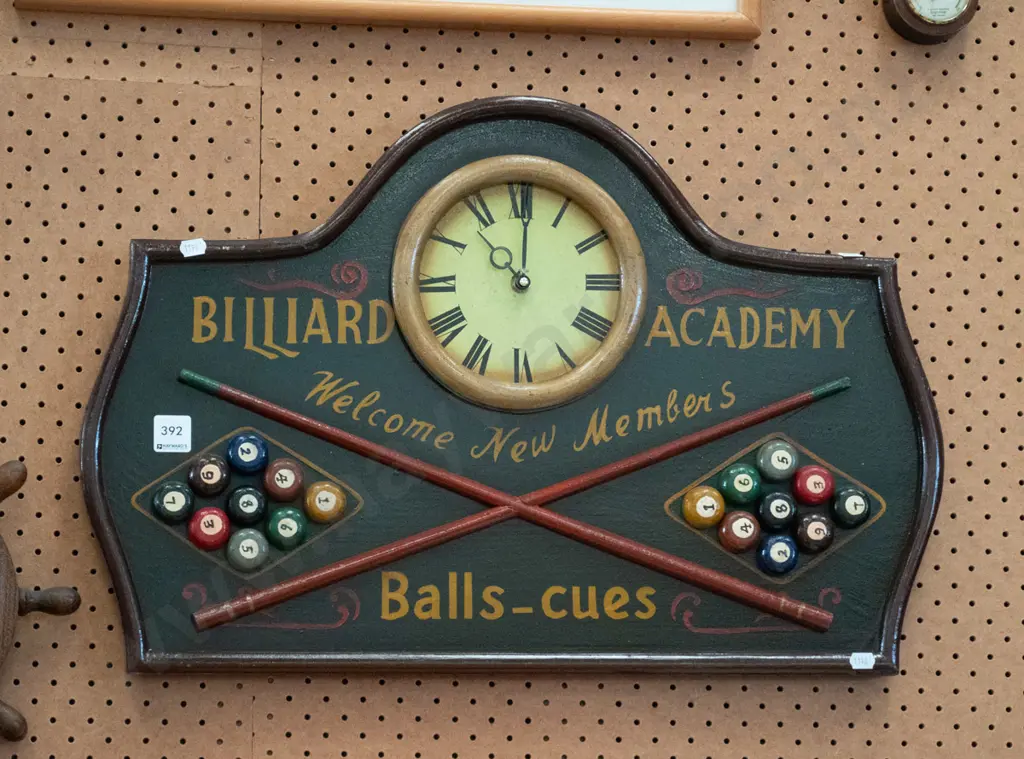 3D billiard academy themed wall clock Image 1++