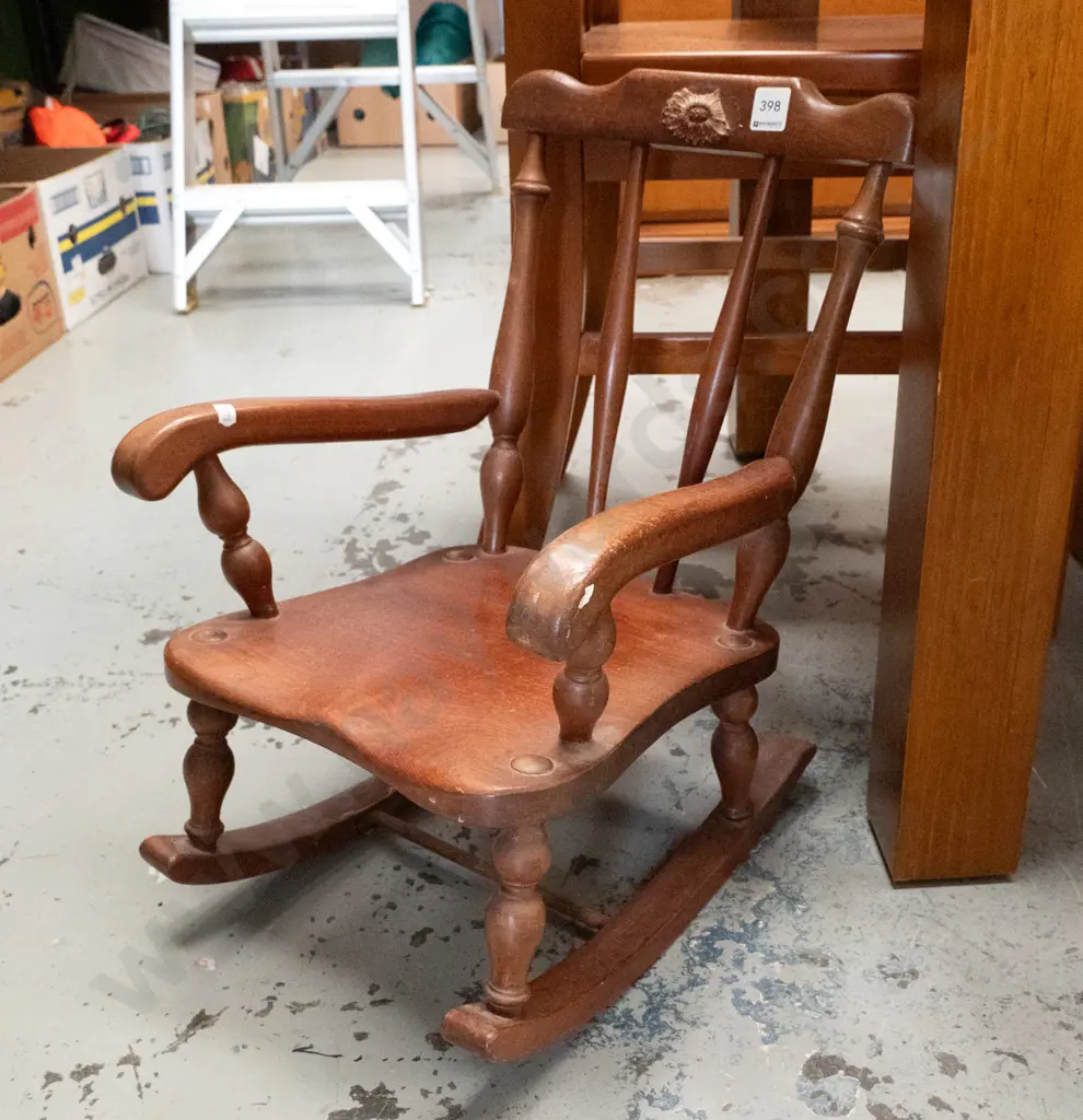 small mahogany child's or doll's rocking chair Image 1++