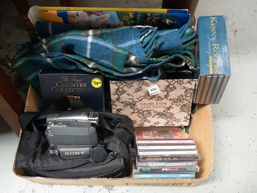 box; check travel rug, Sony video camera, CDs, etc Image 1++
