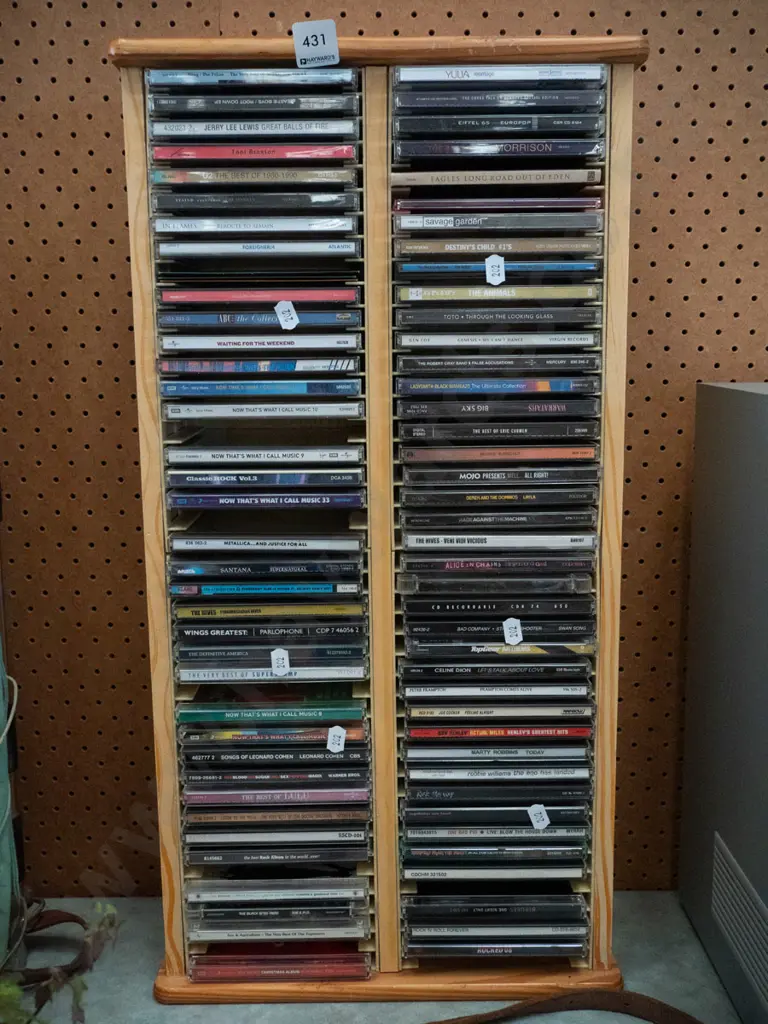 wooden CD tower and CDs H-620 Image 1++