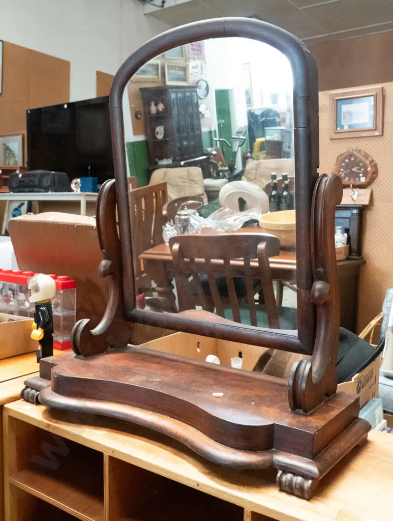Victorian mahogany cheval mirror H-700 Image 1++