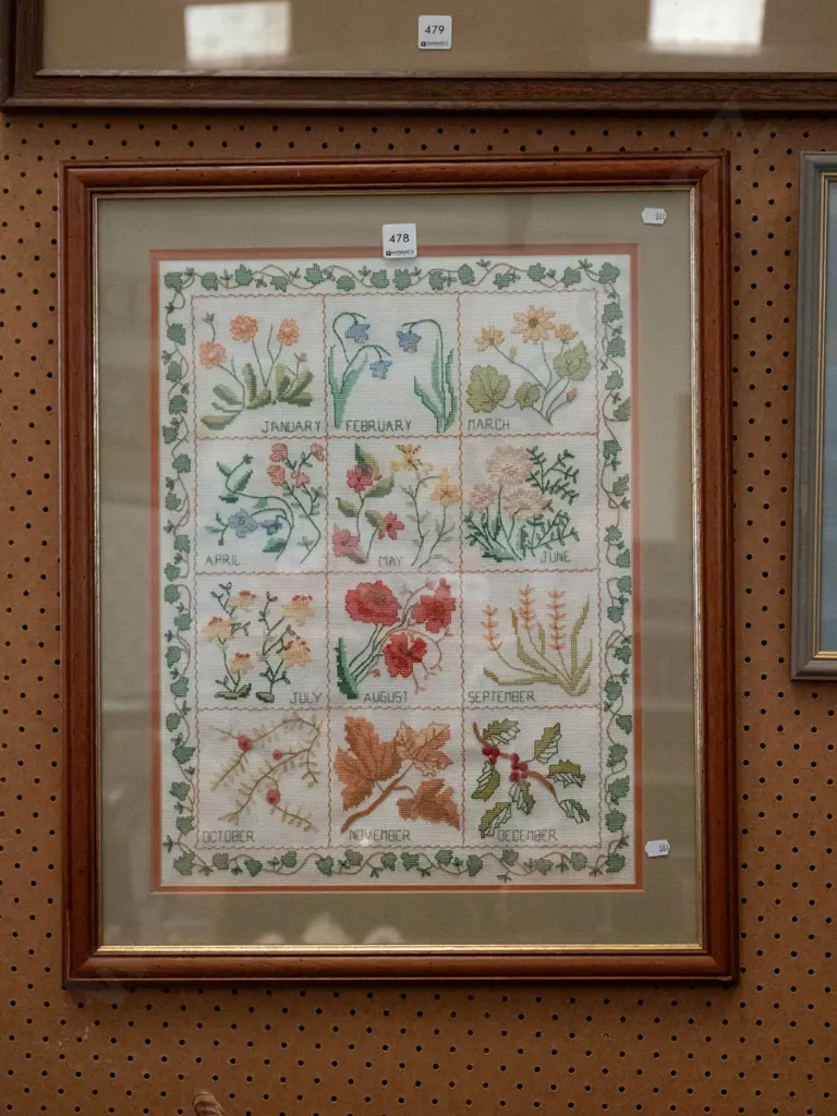 framed needlework - months Image 1++