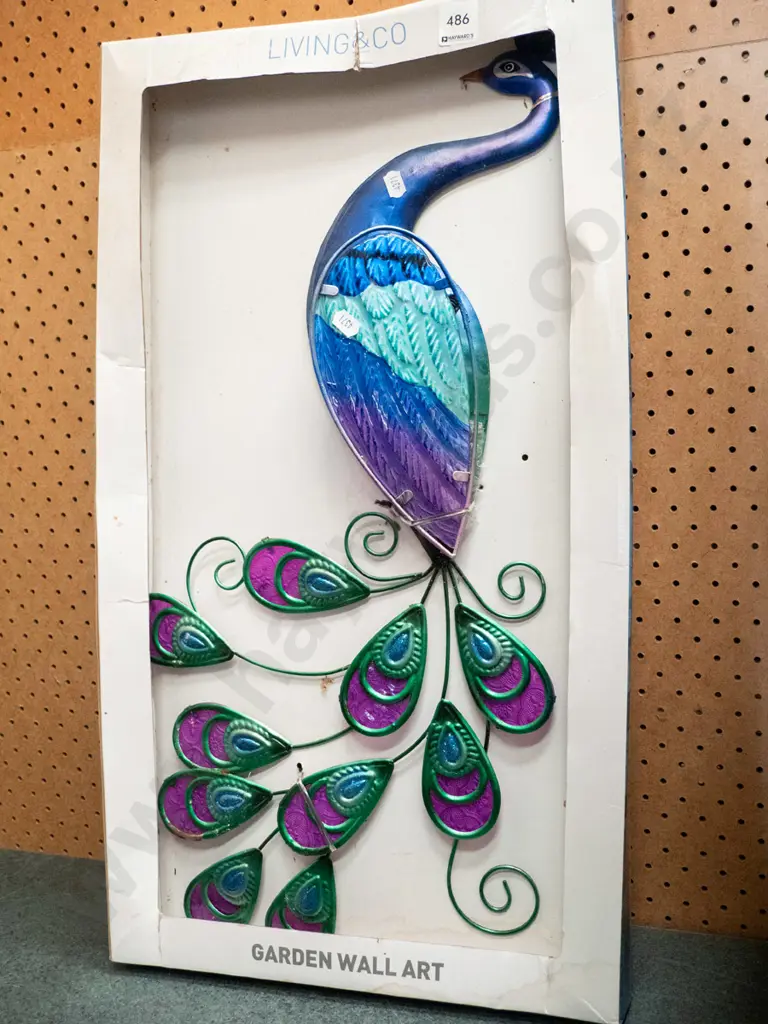 pressed metal peacock wall art Image 1++
