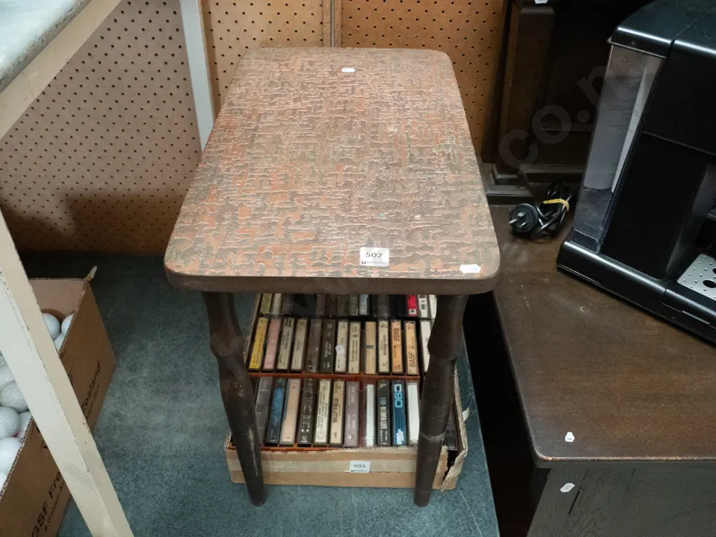 retro pressed copper top end table Image 1++