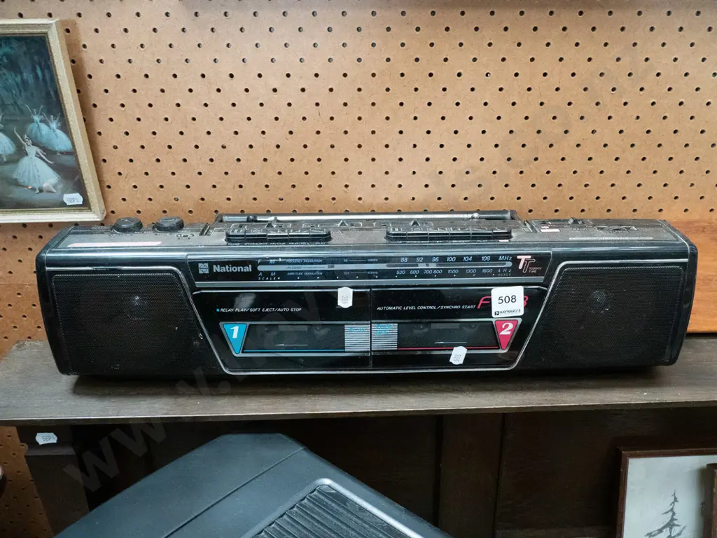 National twin cassette radio - no power cord Image 1++