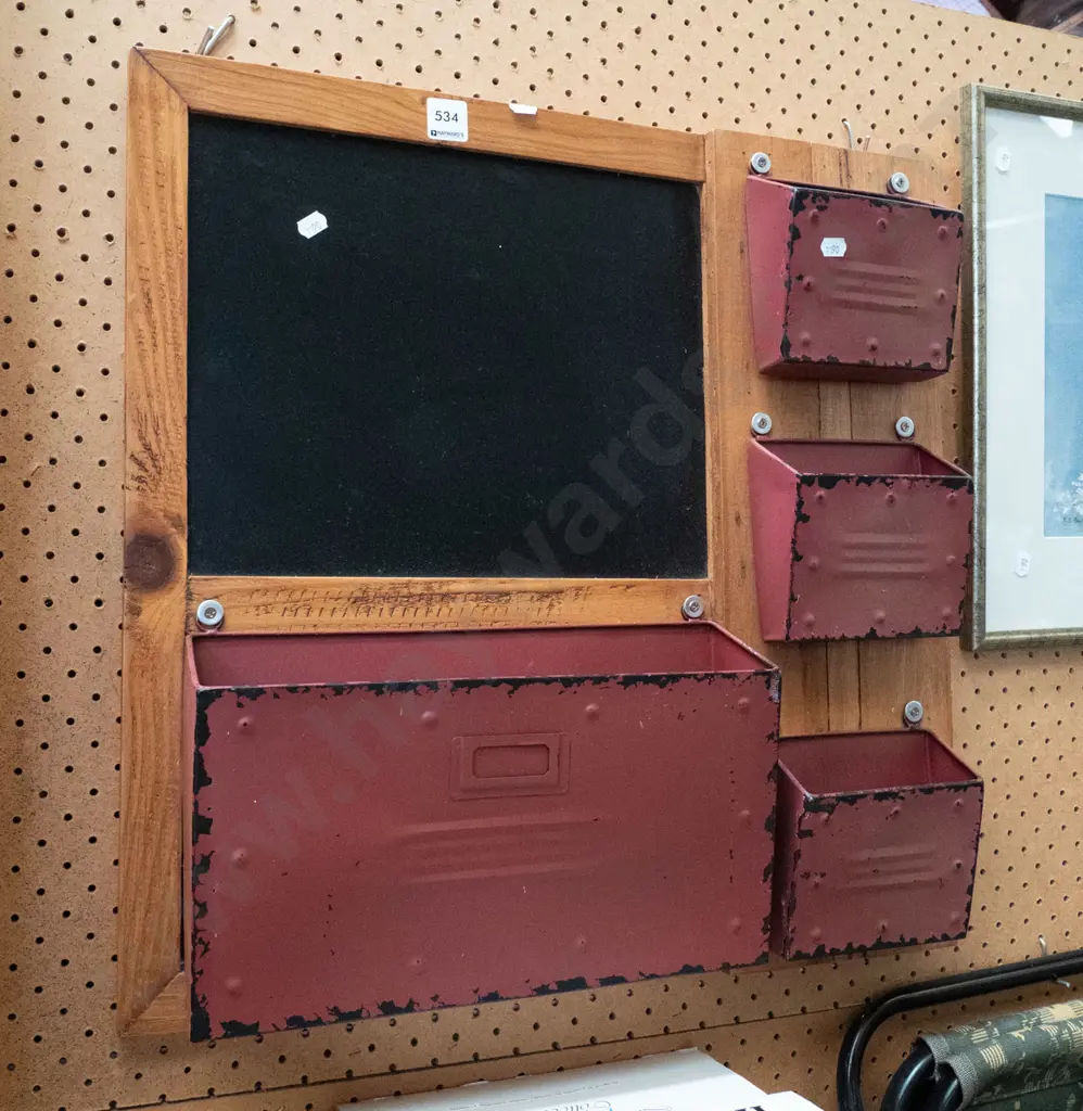 wall mounted blackboard and letter rack Image 1++