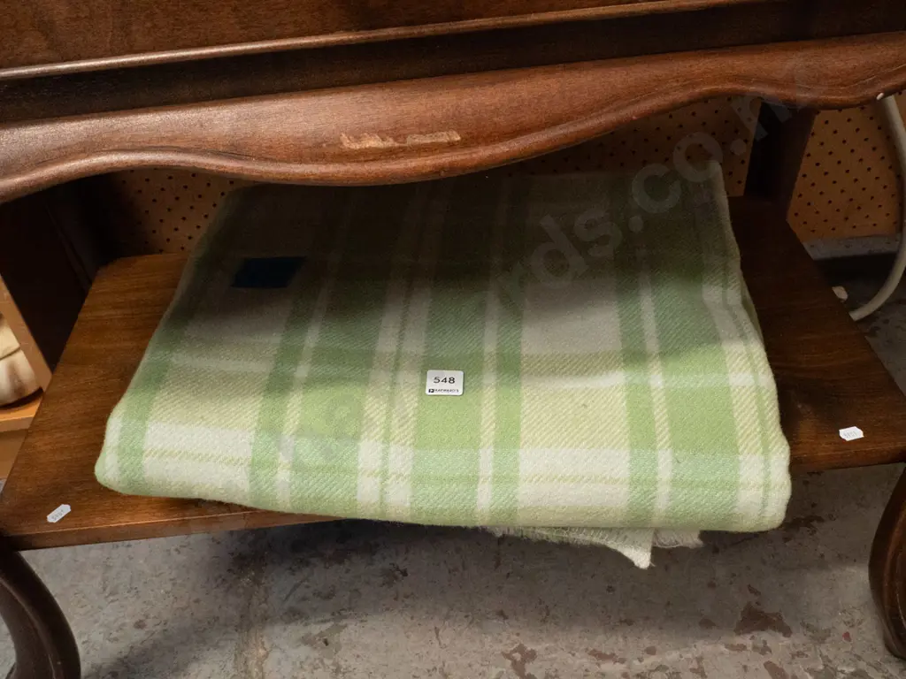 green checked woollen blanket Image 1++