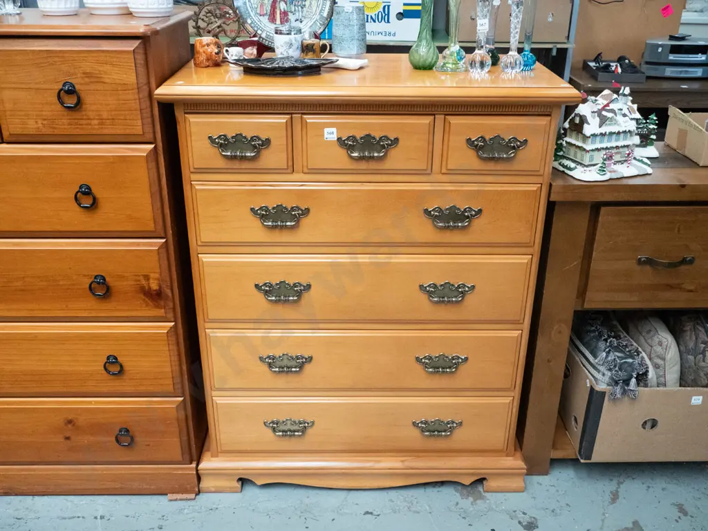 solid rimu 7 drawer tall boy H-1075 W-860 D-430 Image 1++