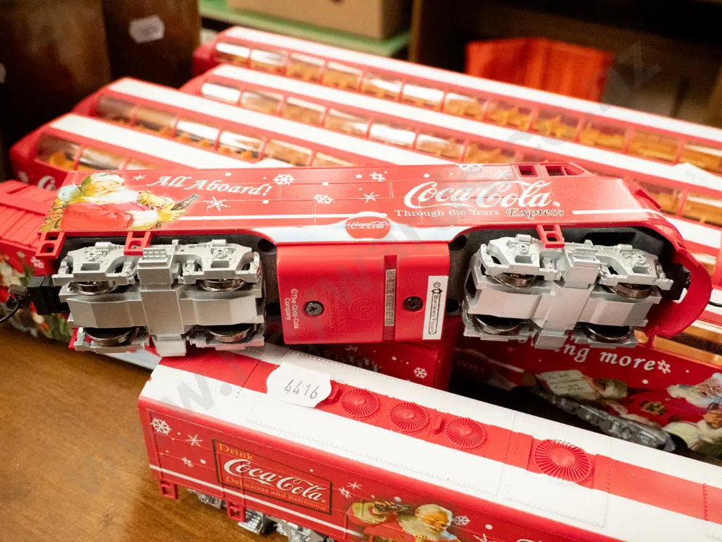 model railway items - Coca Cola Christmas themed locomotive and rolling stock Image 1++