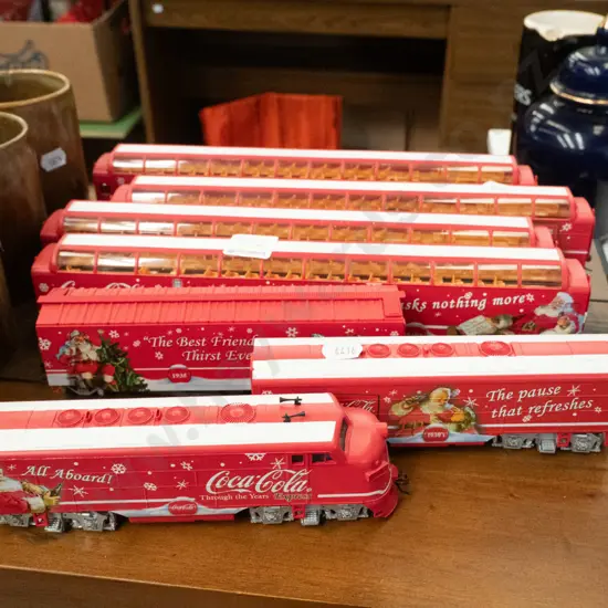 model railway items - Coca Cola Christmas themed locomotive and rolling stock