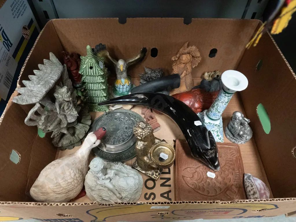 box; ornaments, coasters, candlestick etc Image 1++