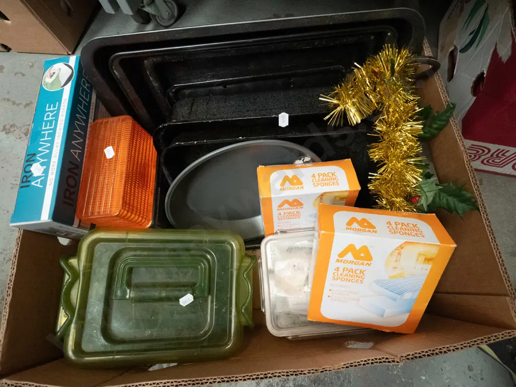 box; baking dishes, fairy lights, first aid kit etc Image 1++