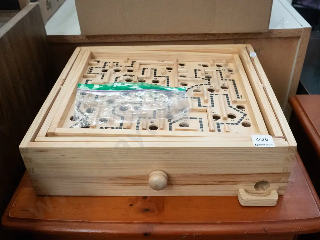wooden ball bearing maze game Image 1++