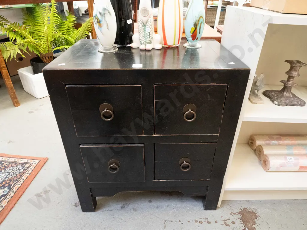 Asian wooden 4 drawer cabinet Image 1++