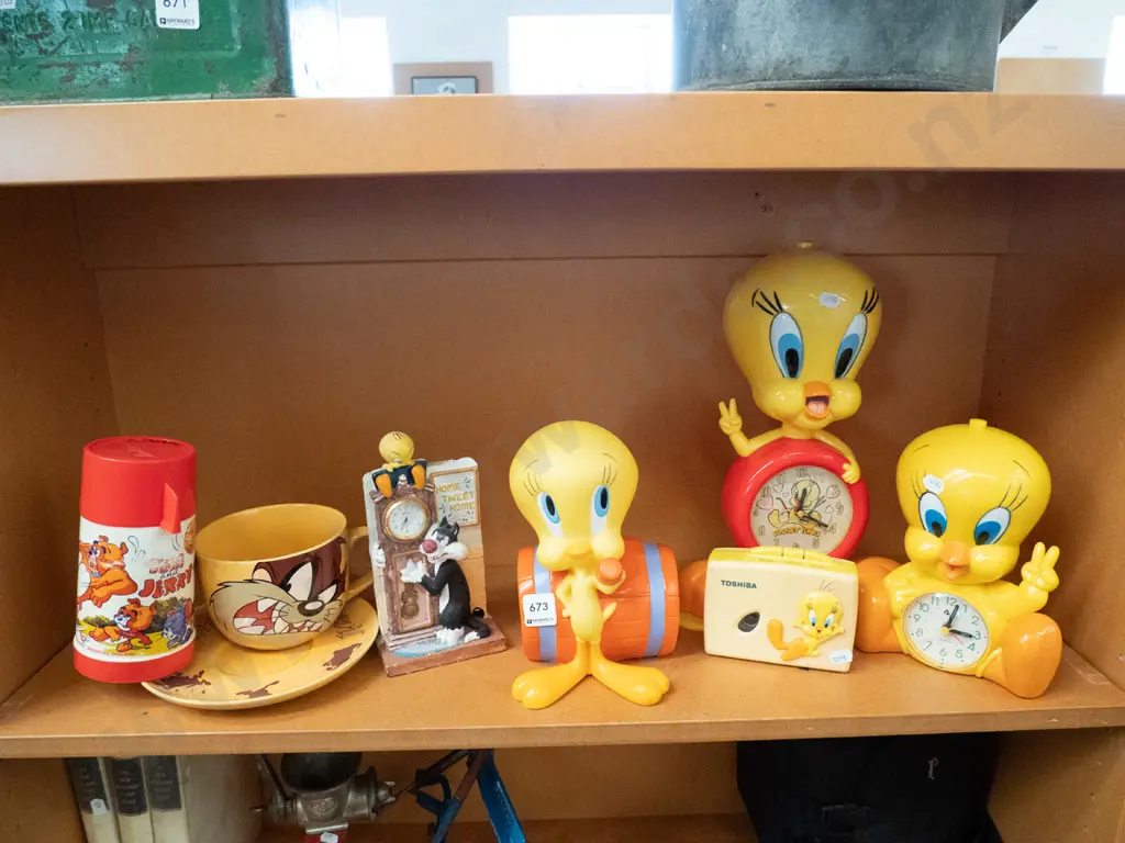 shelf of Tweetie Bird collectables Image 1++