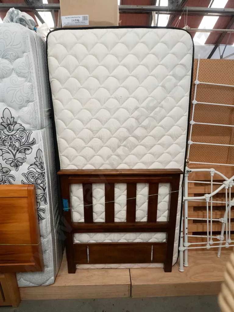 king single bed base and mattress and headboard Image 1++