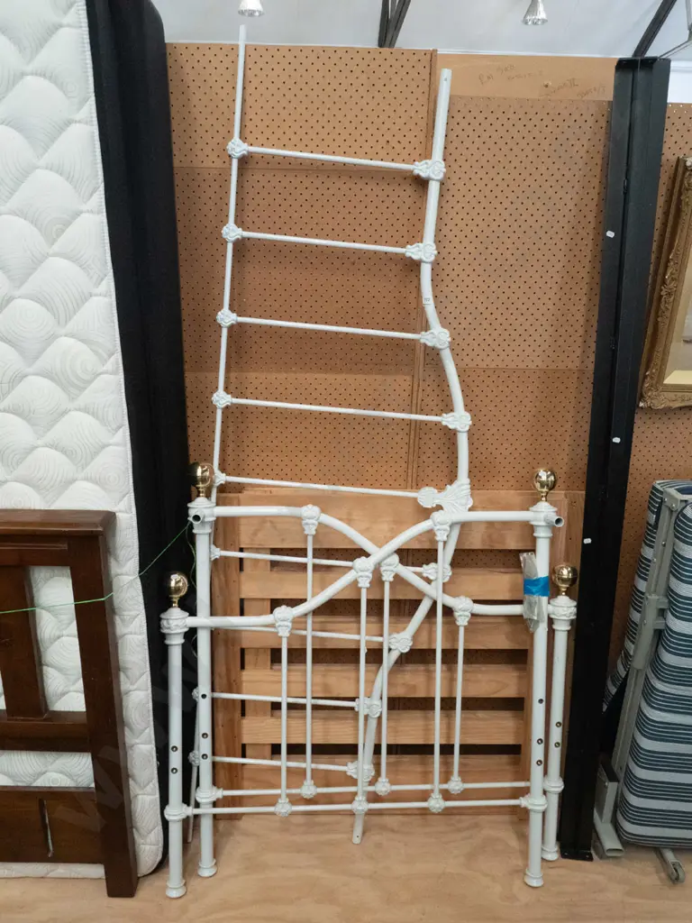 brass and metal and wood frame for a day bed - yet to be assembled, bolts included Image 1++