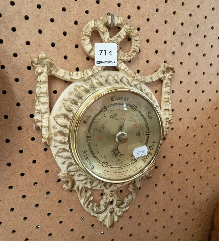 retro cast alloy barometer Image 1++