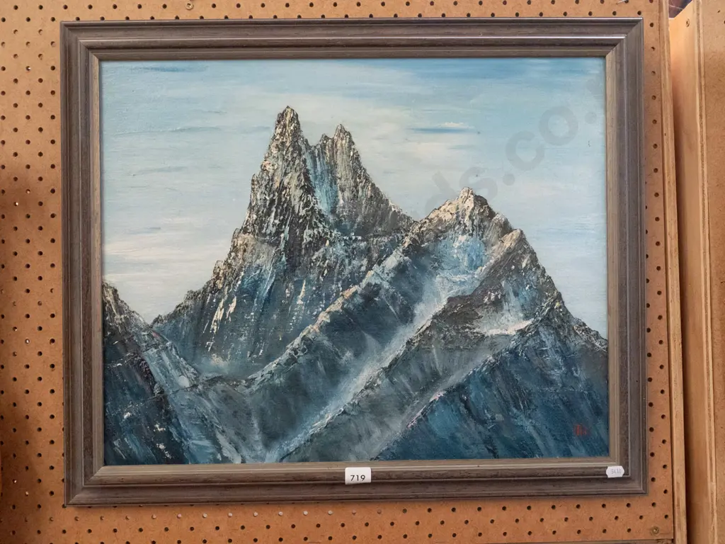 framed oil - mountain peak Image 1++