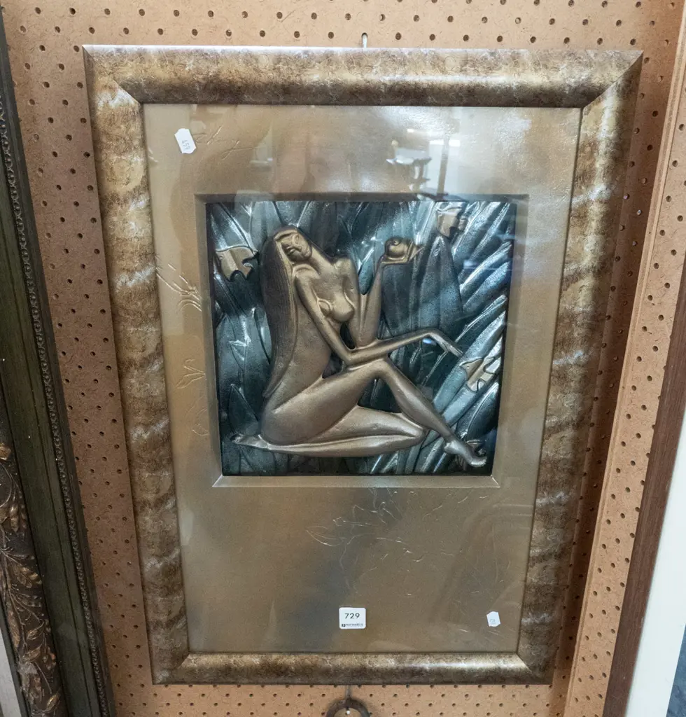framed 3D composite art - seated woman Image 1++