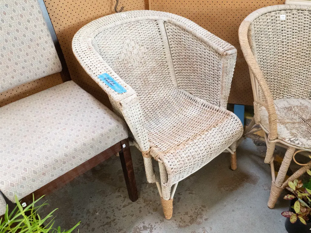 painted seagrass armchair Image 1++