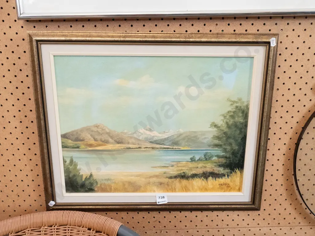 framed oil -lake - significant nicotine stains Image 1++