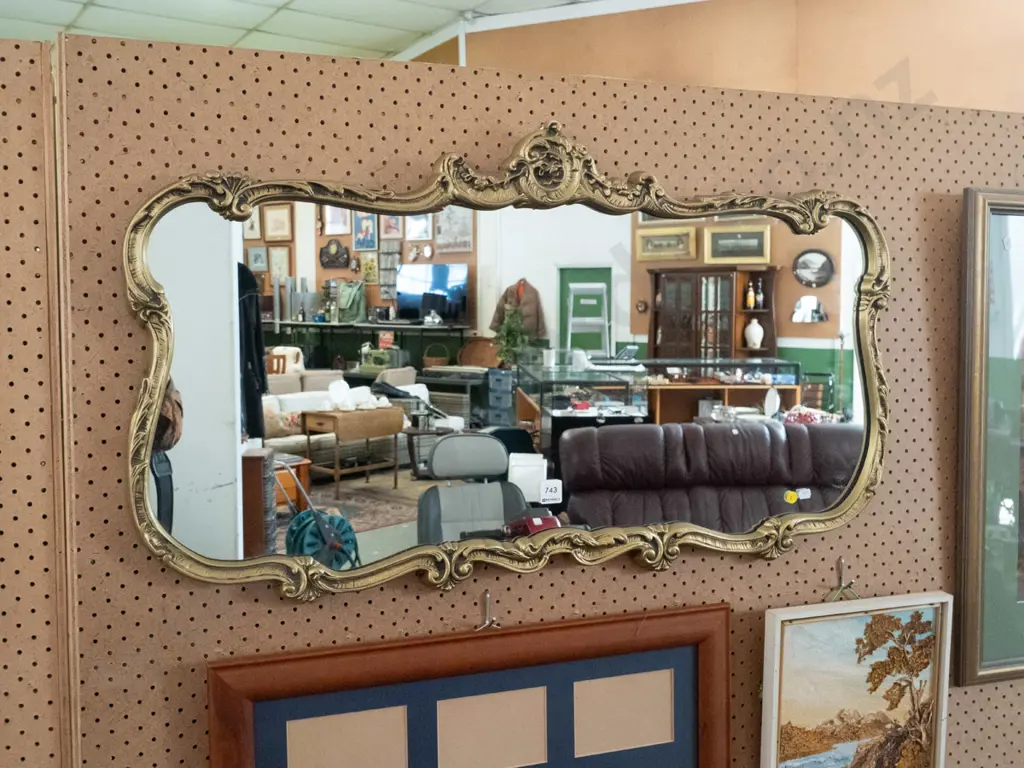 ornate gilt framed wall mirror Image 1++