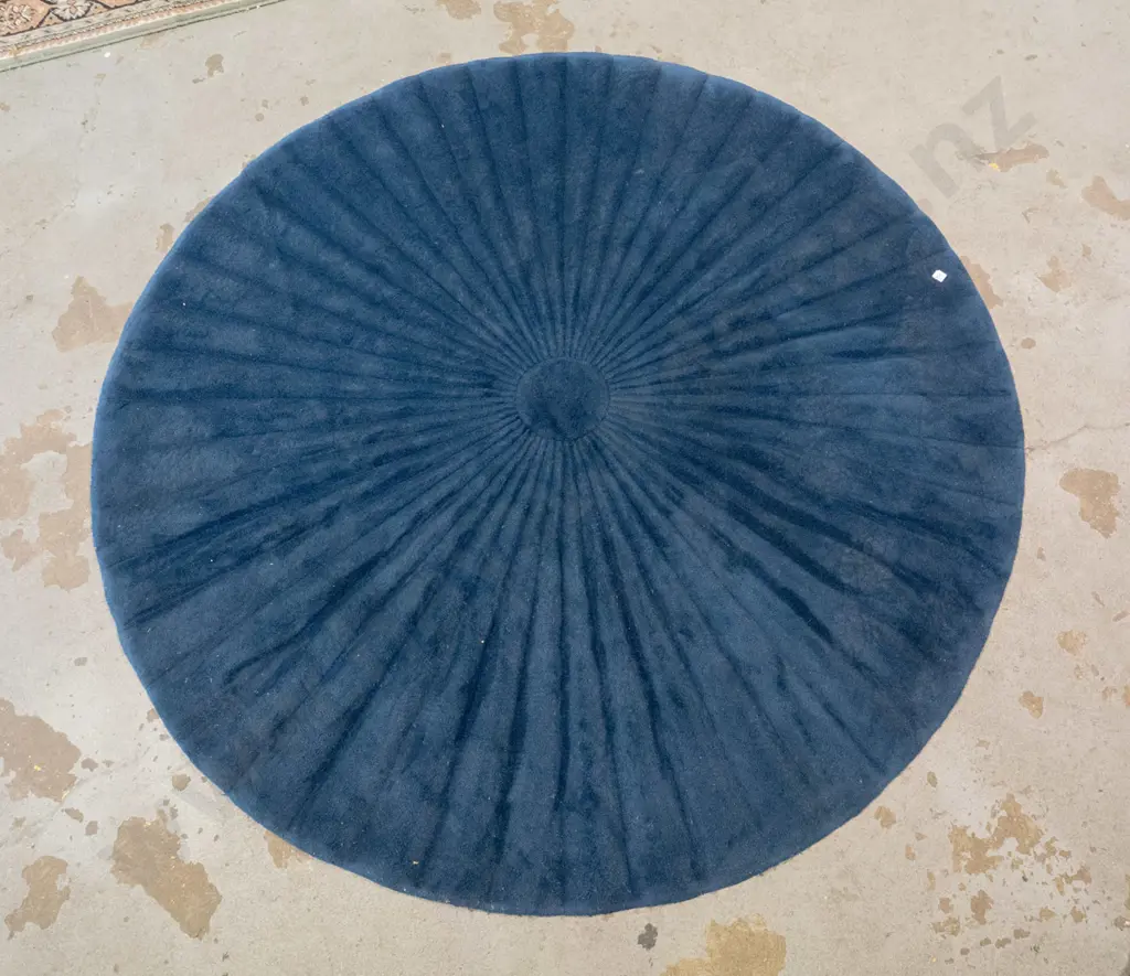 blue circular ribbed floor mat Dia-1980 Image 1++