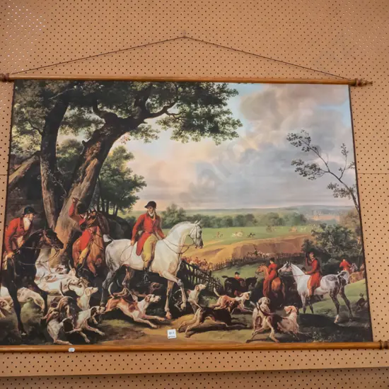 scroll print - hunting scene