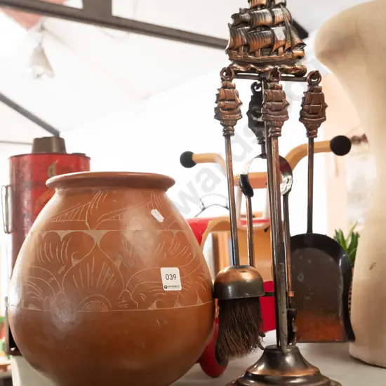 terracotta pottery bowl, galleon fireside  set