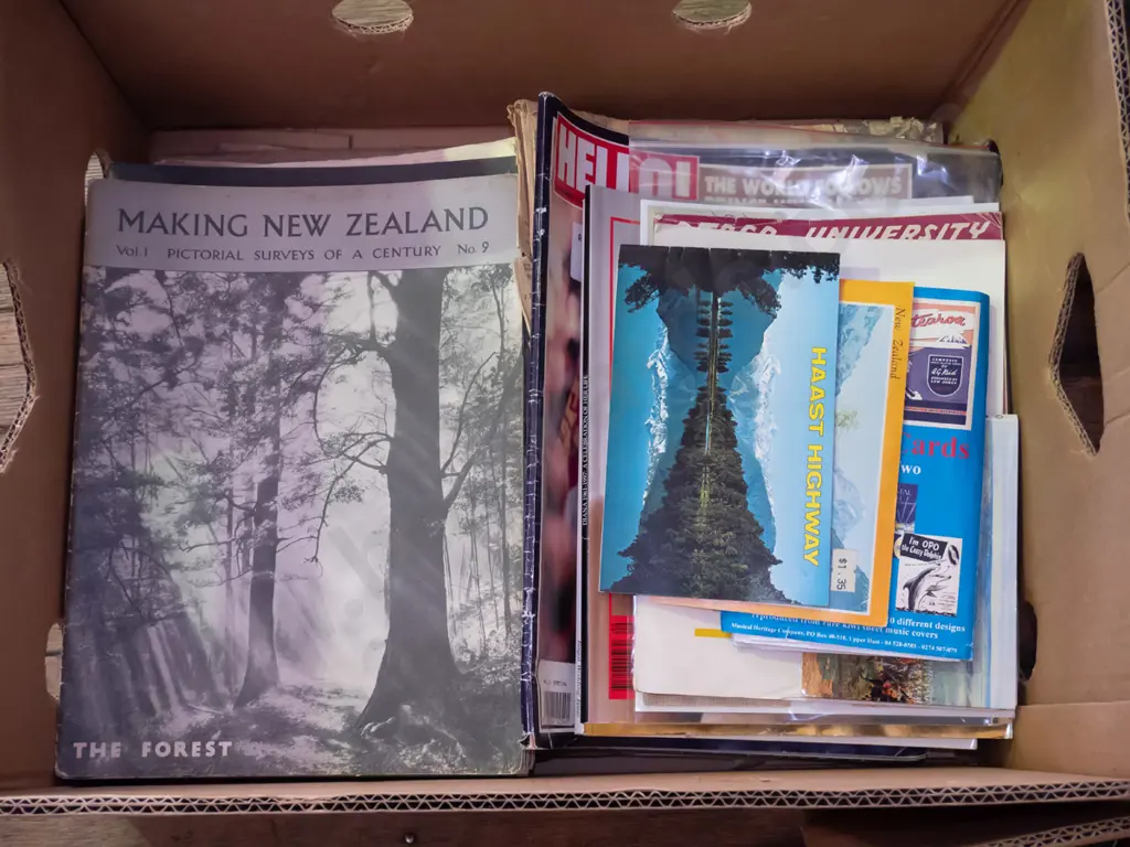box; vintage magazines, road maps, newspapers etc Image 1++