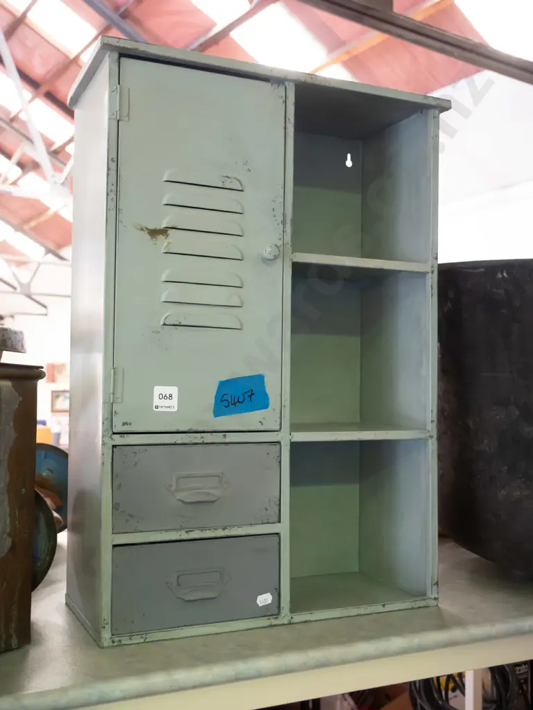 painted metal 2 drawer 1 door cabinet H-600 Image 1++