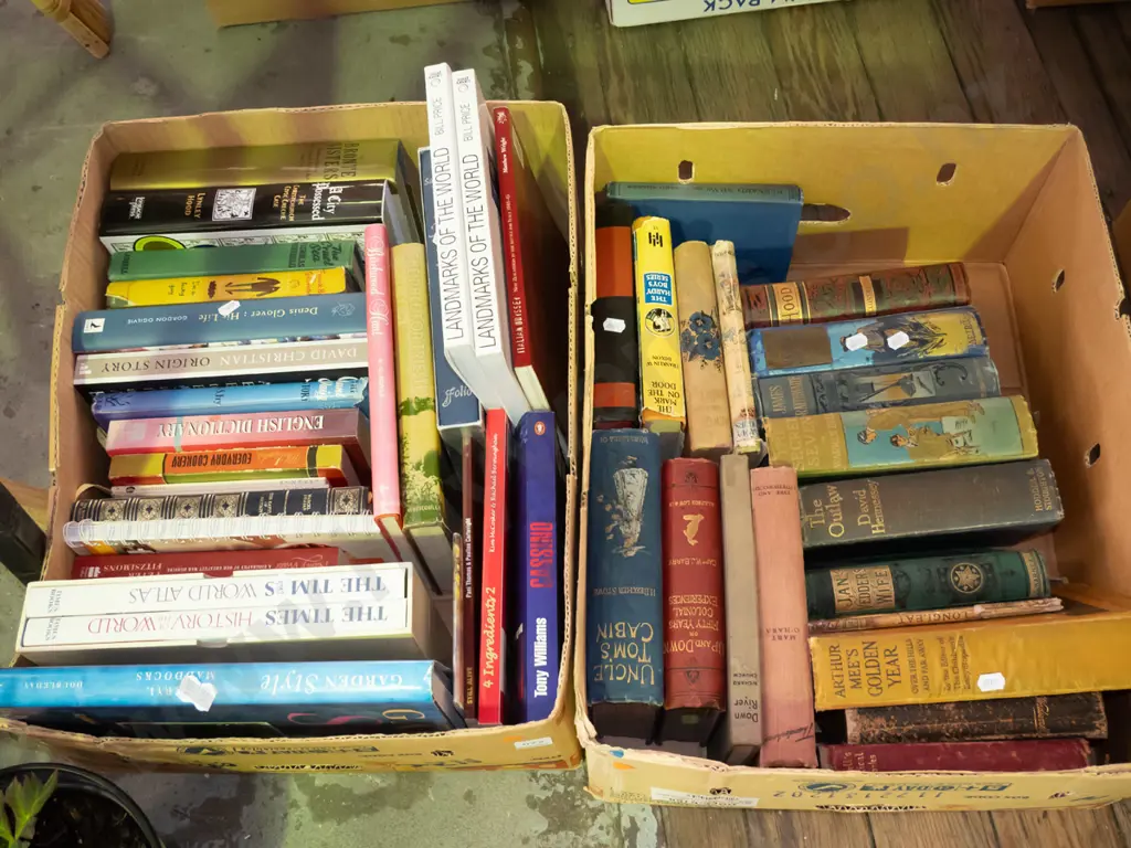 2x boxes of books - orange dots Image 1++