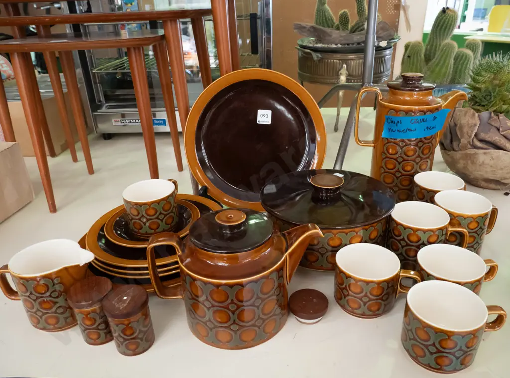 assorted  Hornsea cups, coffee pot, plates etc - many chips and cracks Image 1++