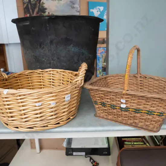 2x cane baskets