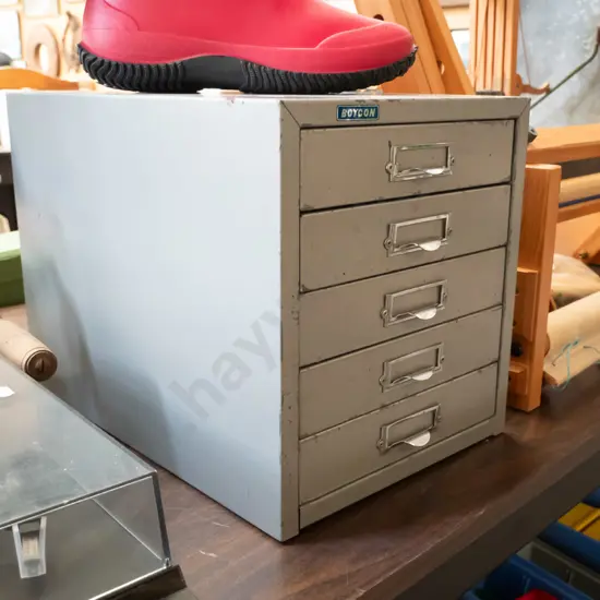 small 5 drawer metal filing cabinet H-290