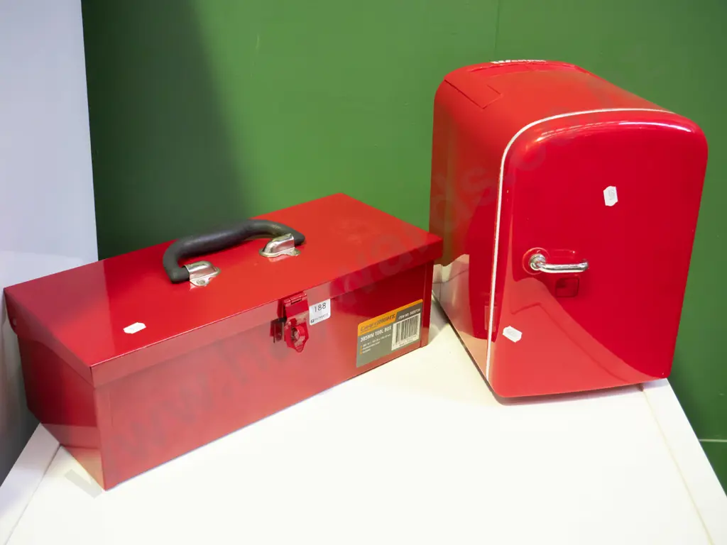 small 12V fridge, metal tool box Image 1++