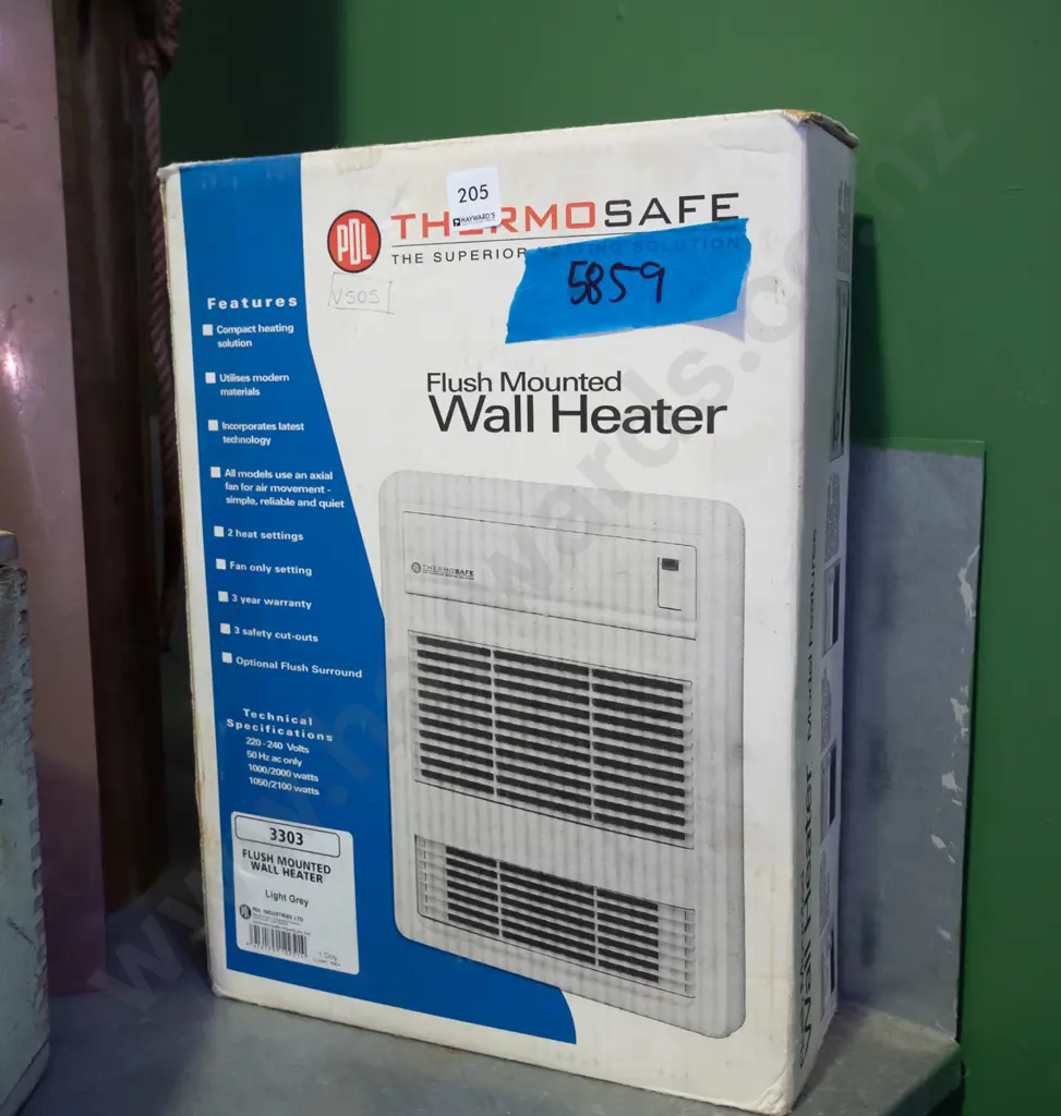 PDL Thermosafe flush wall mounted heater Image 1++