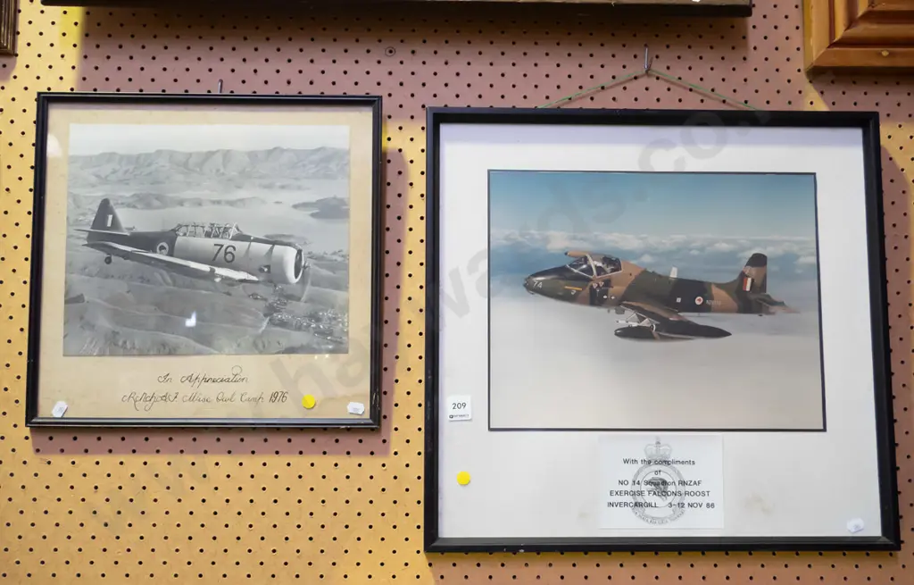 2x framed war plane photo prints Image 1++