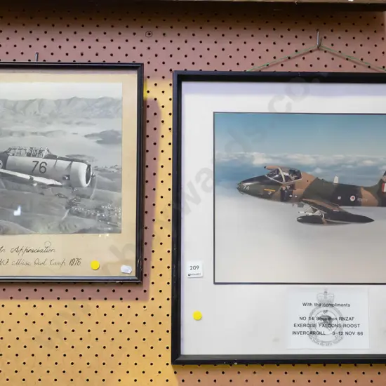 2x framed war plane photo prints
