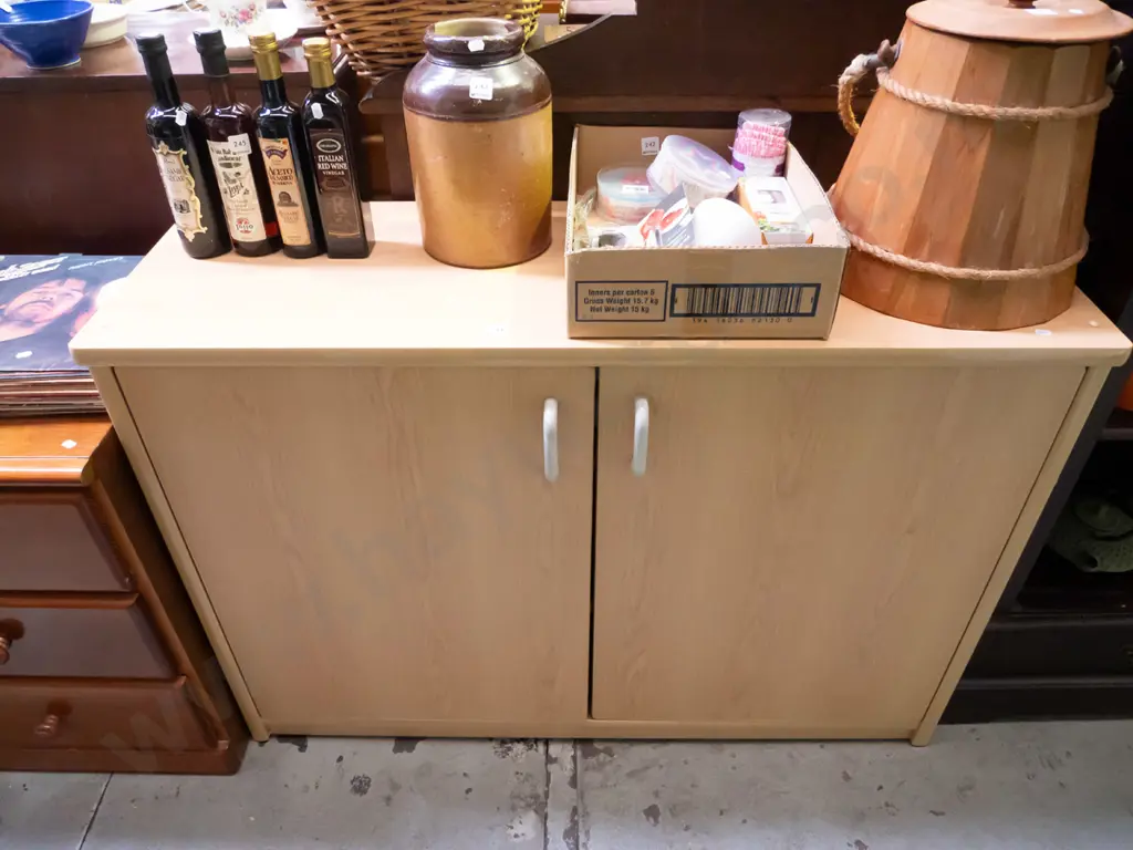 mdf faux  wood veneer office cabinet H-840 W-1200 D-400 Image 1++