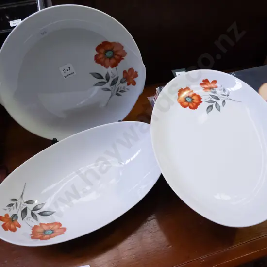floral bowl, serving plates